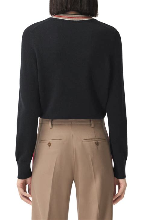 burberry zigzag cashmere sweater|Burberry Tilda Icon Stripe Collar Cashmere Sweater.